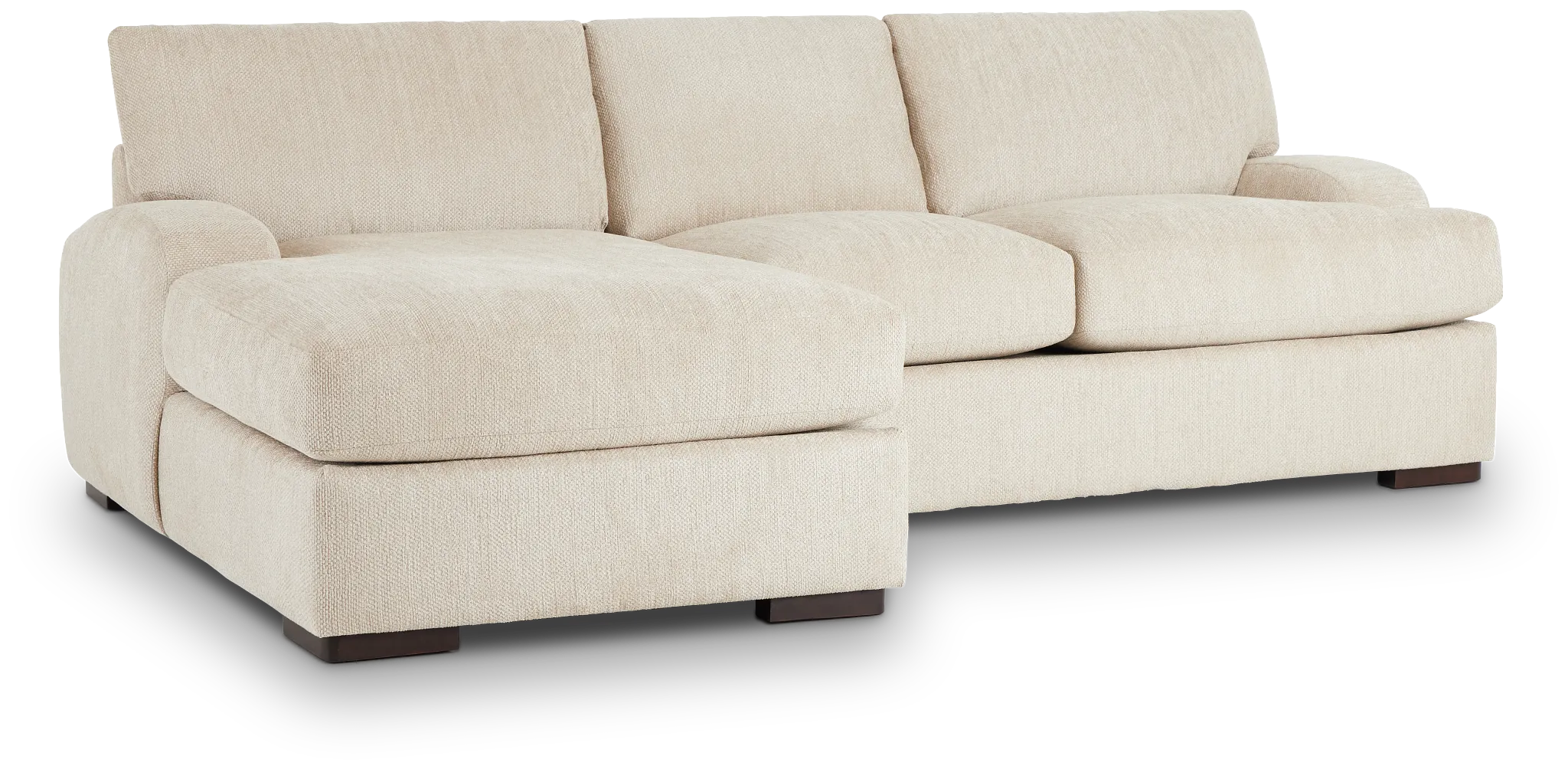 Alpha Beige Fabric Left Chaise Sectional