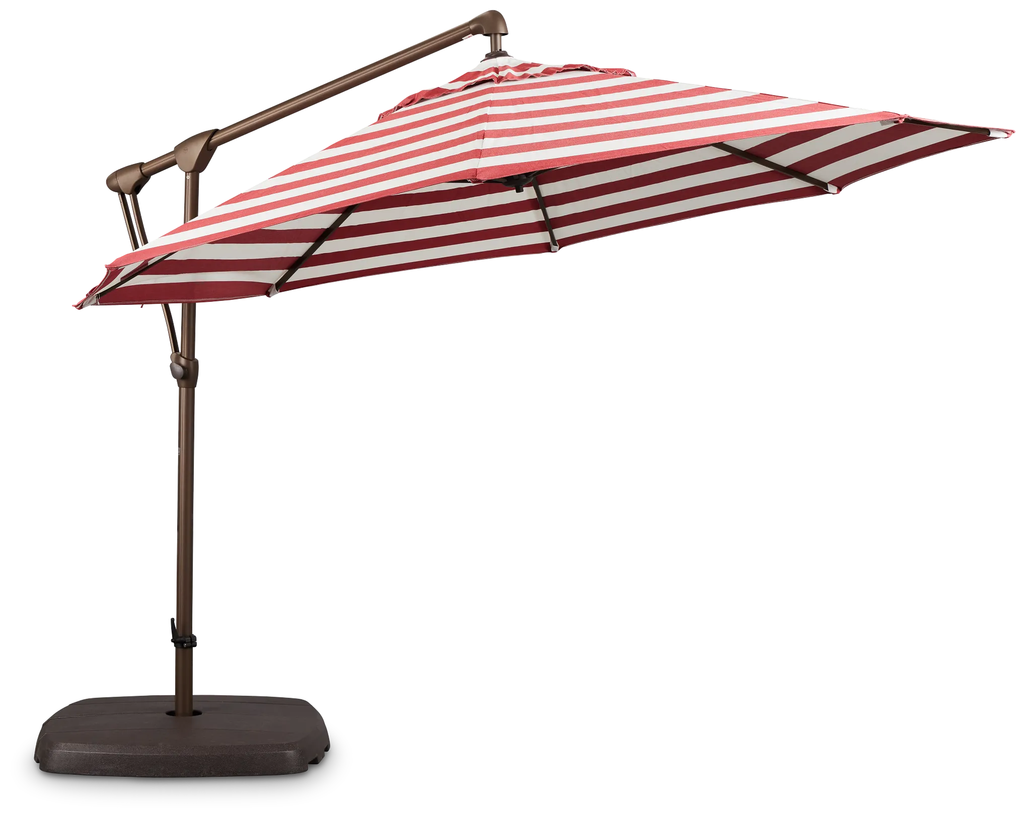 Grenada Red Stripe Cantilever Umbrella Set