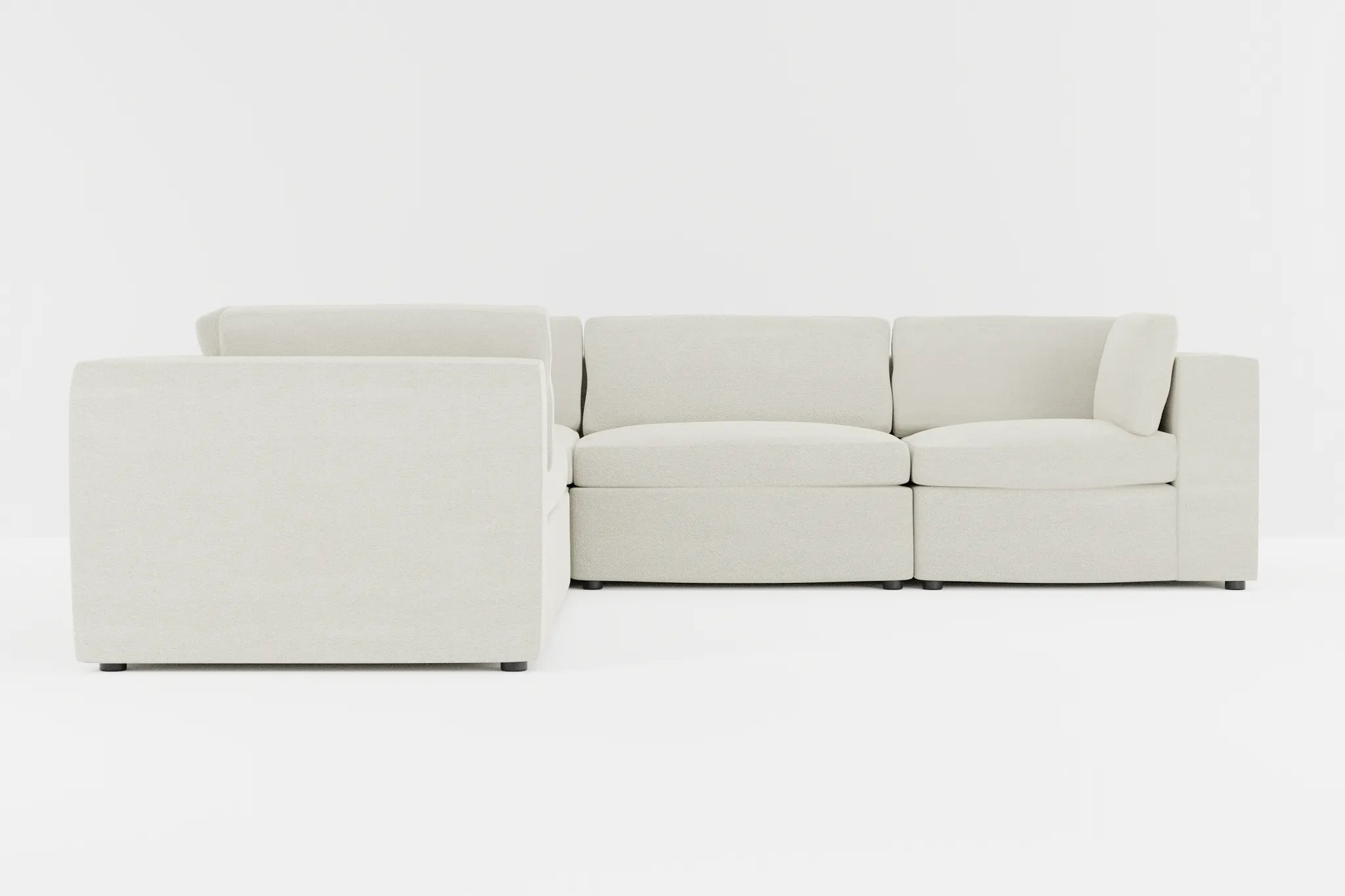 Destin Elite Ivory Fabric 5-piece Modular Sectional