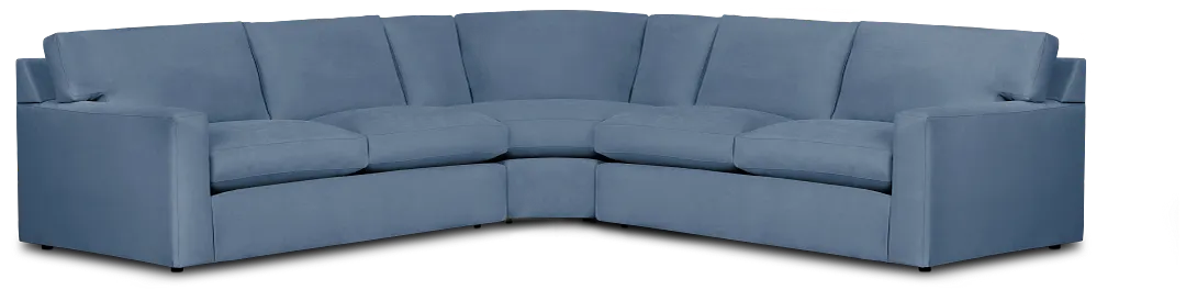 Hudson Blue Fabric Small 2-arm Wedge Sectional