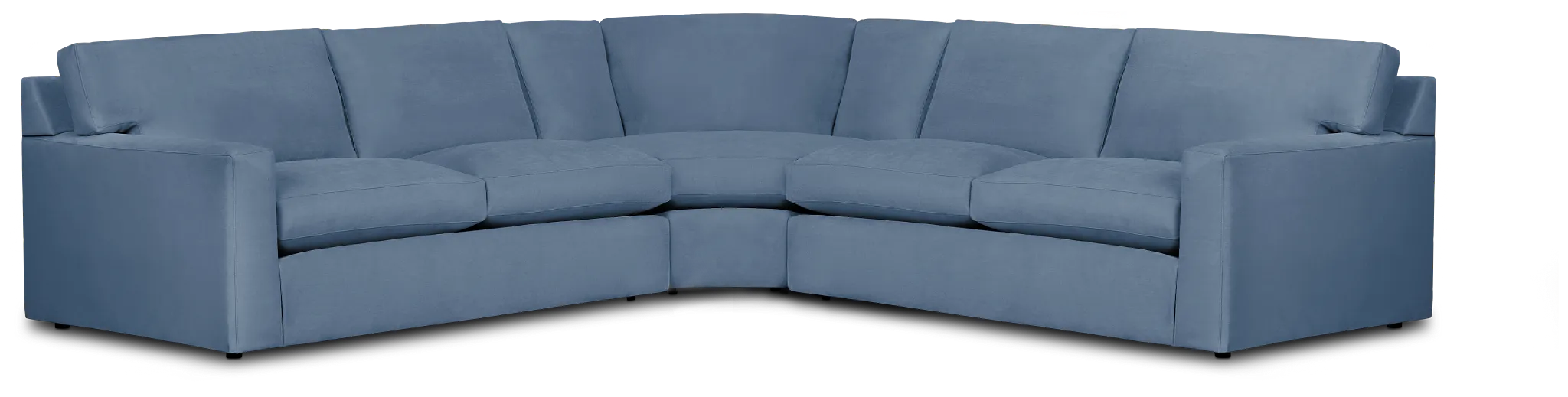 Hudson Blue Fabric Small 2-arm Wedge Sectional