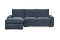 Edgewater Elevation Dark Blue Left Chaise Sectional