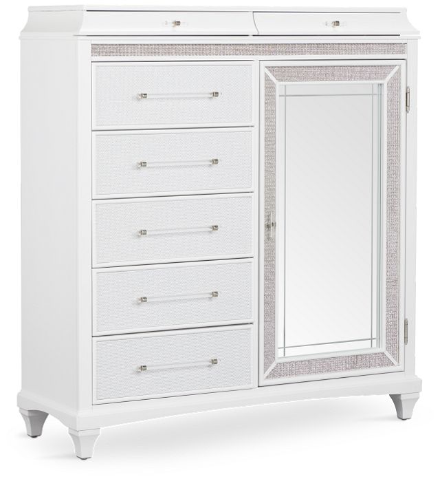 Milan White Door Chest