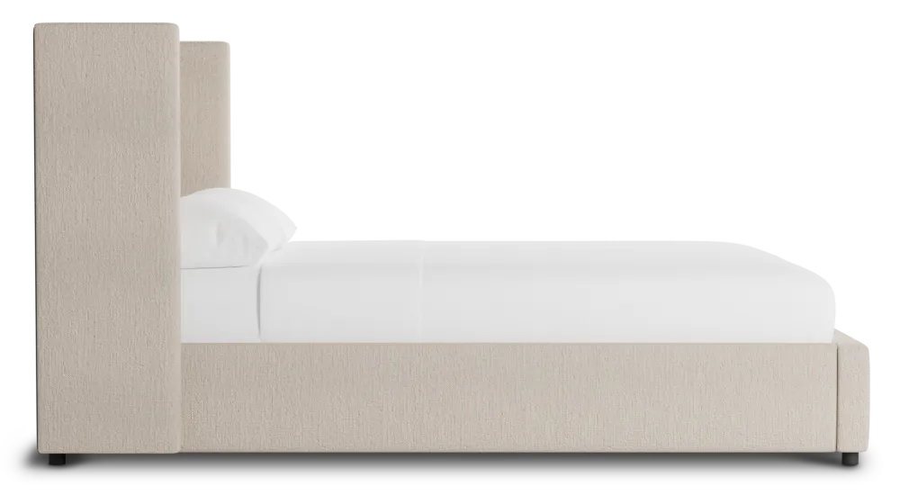 Captiva Linen Beige 48" Upholstered Shelter Bed