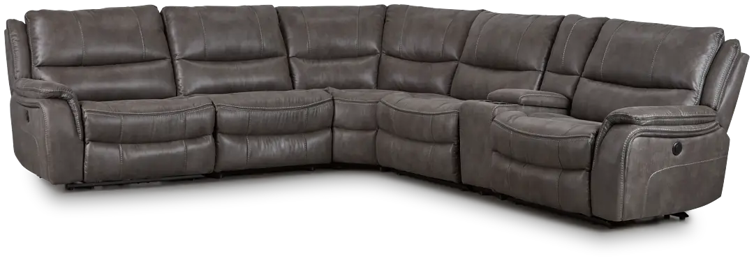 Dober Dark Gray Micro Medium Triple Power 2-arm Sectional Dober Dark Gray Micro Medium Triple Power 2-arm Sectional