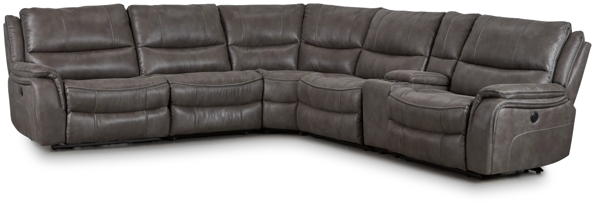 Dober Dark Gray Micro Medium Triple Power 2-arm Sectional