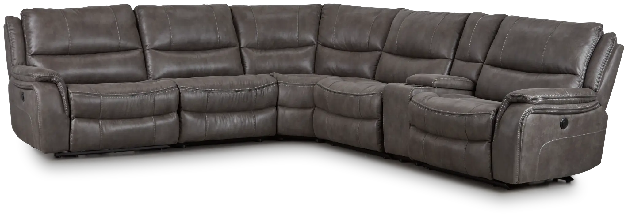 Dober Dark Gray Micro Medium Triple Power 2-arm Sectional Dober Dark Gray Micro Medium Triple Power 2-arm Sectional