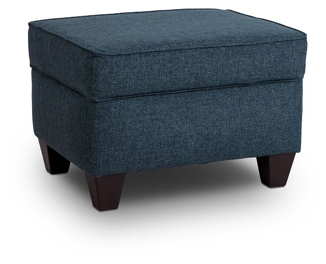 Cameron Blue Fabric Ottoman