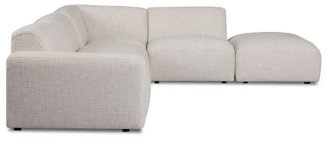 Baylor Light Beige Fabric 5-piece Right Facing Bumper Sectional