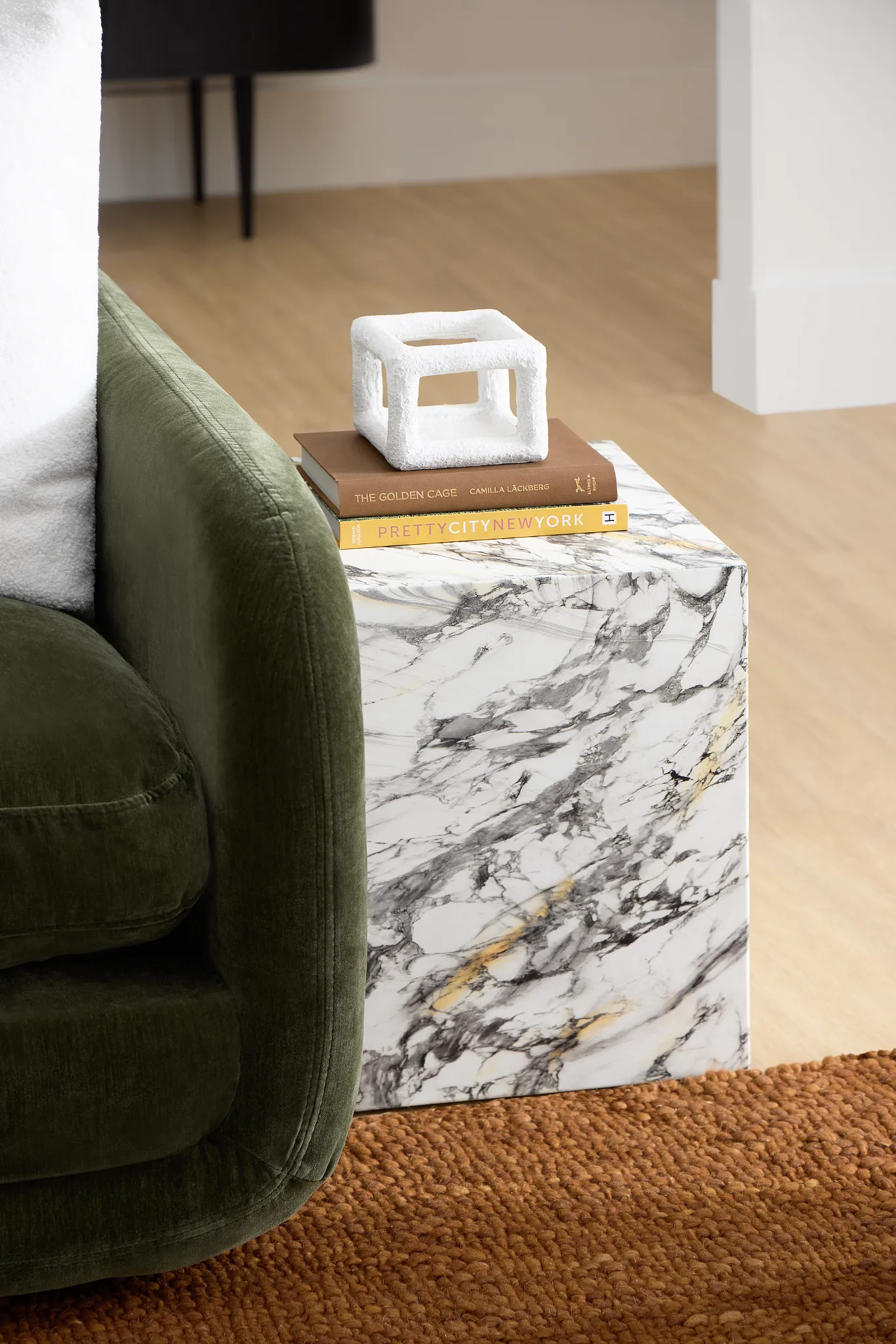 Sebbie White Square End Table