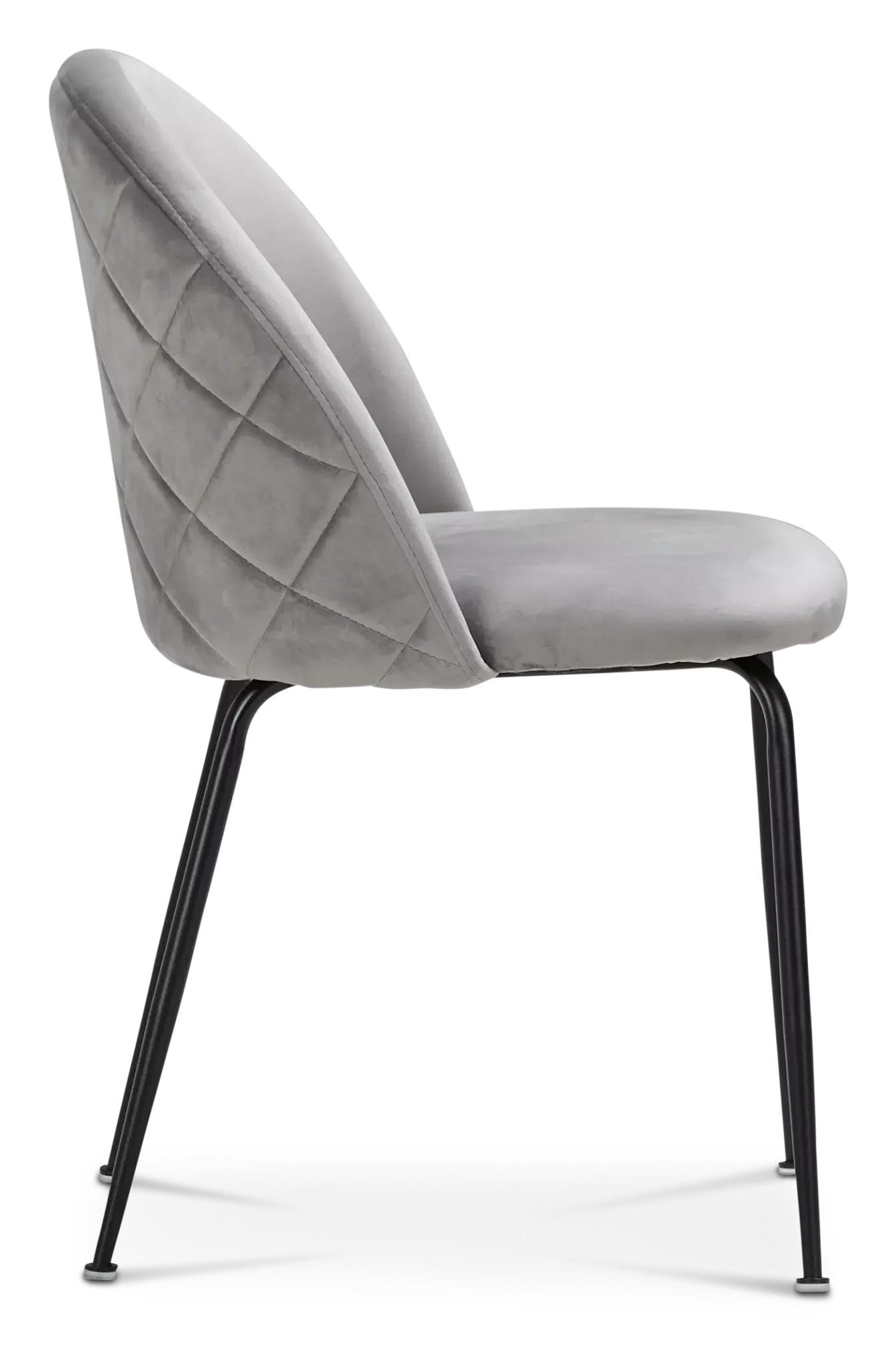 Capri Gray Velvet Upholstered Side Chair W/ Black Legs