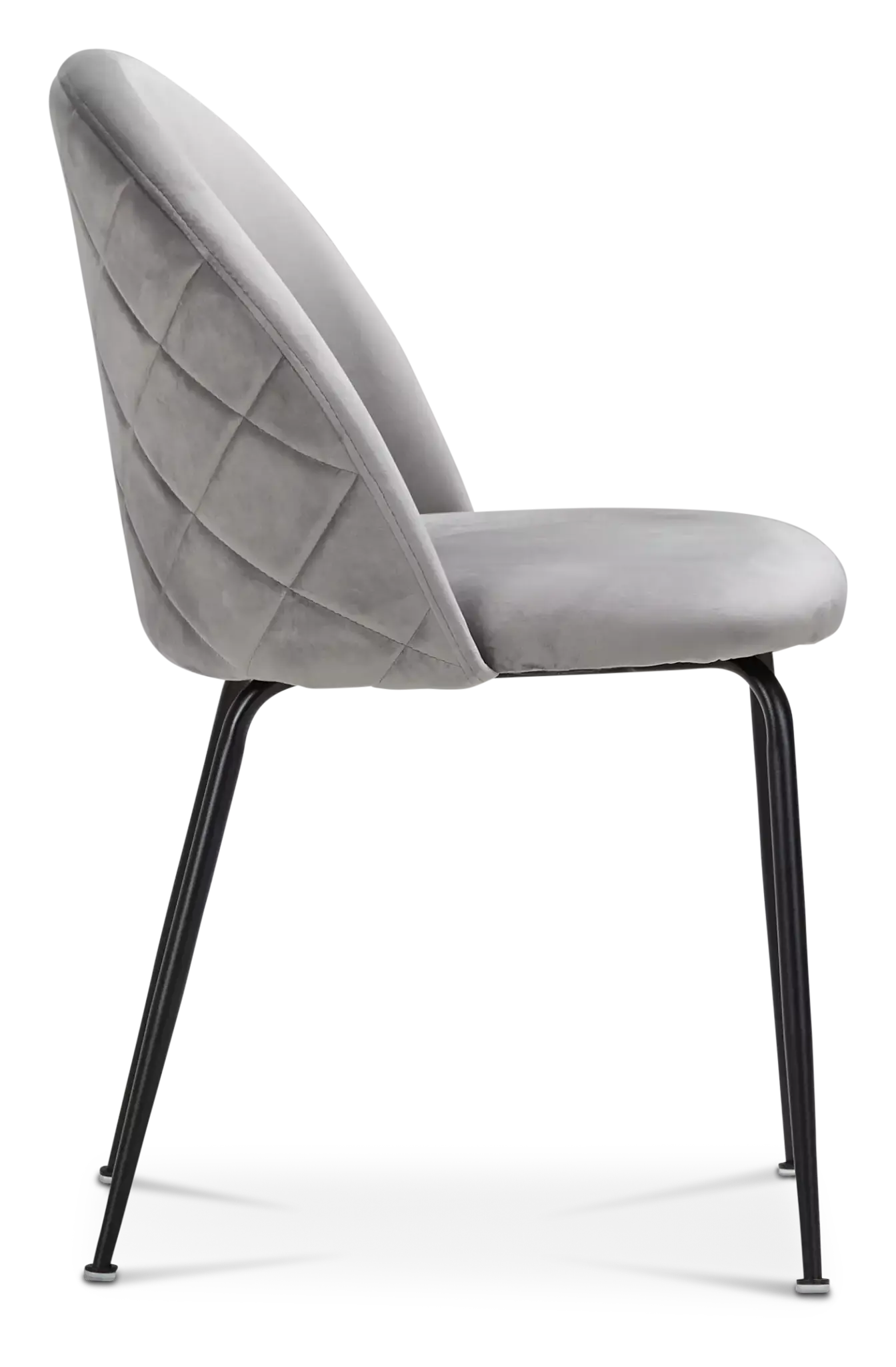 Capri Gray Velvet Upholstered Side Chair W/ Black Legs Capri Gray Velvet Upholstered Side Chair W/ Black Legs