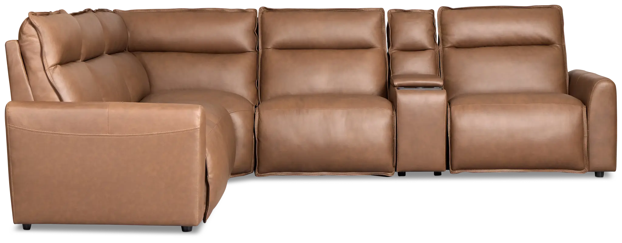 Edison Dark Brown Leather/vinyl Small Triple Power Reclining 2-arm Sectional Edison Dark Brown Leather/vinyl Small Triple Power Reclining 2-arm Sectional