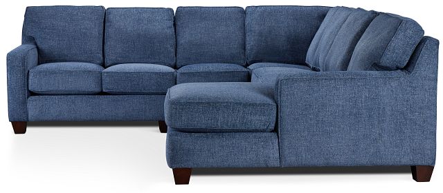 Andie Blue Fabric Large Right Chaise Sectional