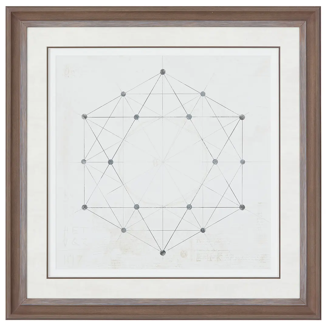 Hexagon Beige Framed Wall Art Hexagon Beige Framed Wall Art