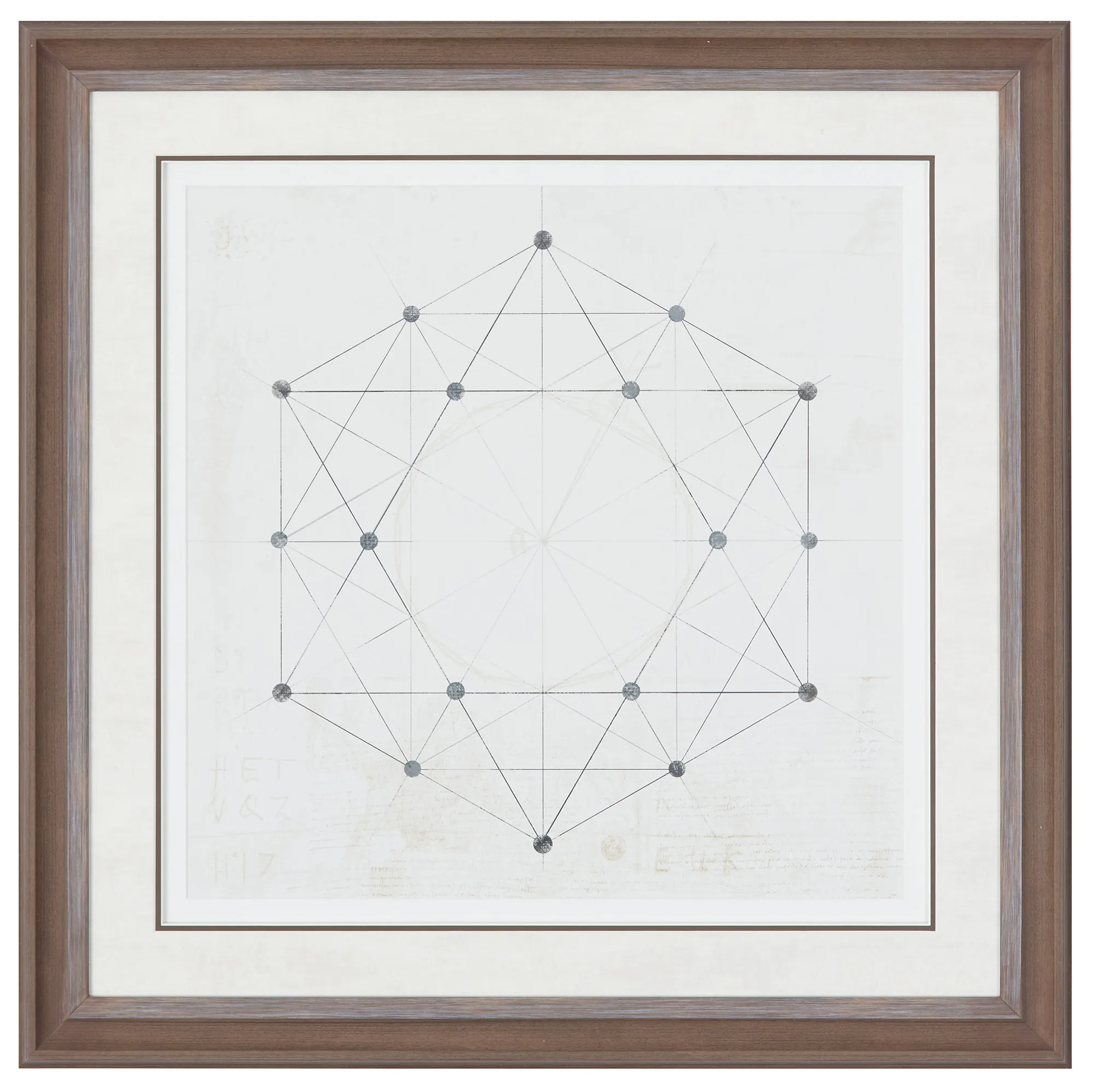 Hexagon Beige Framed Wall Art