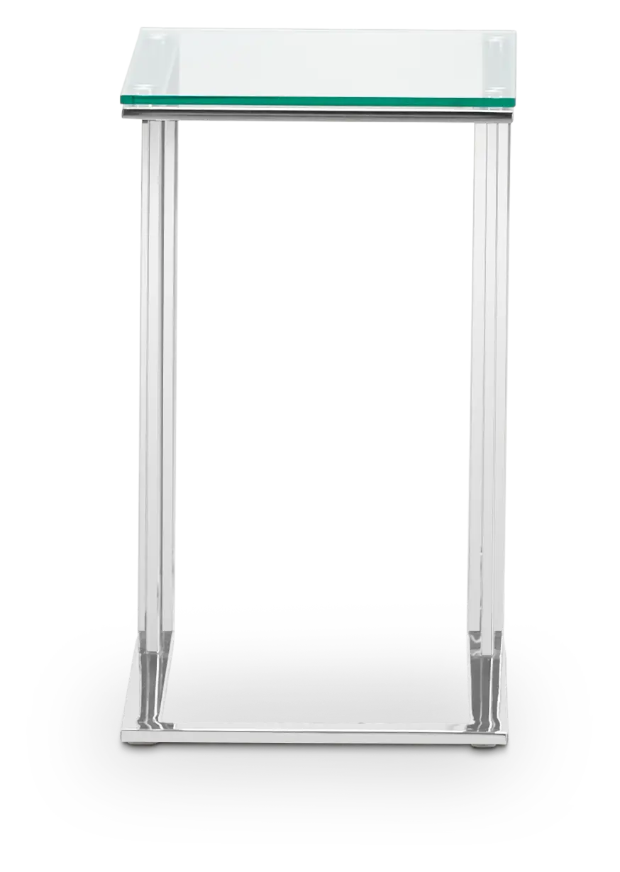Arco Clear Glass Chairside Table Arco Clear Glass Chairside Table