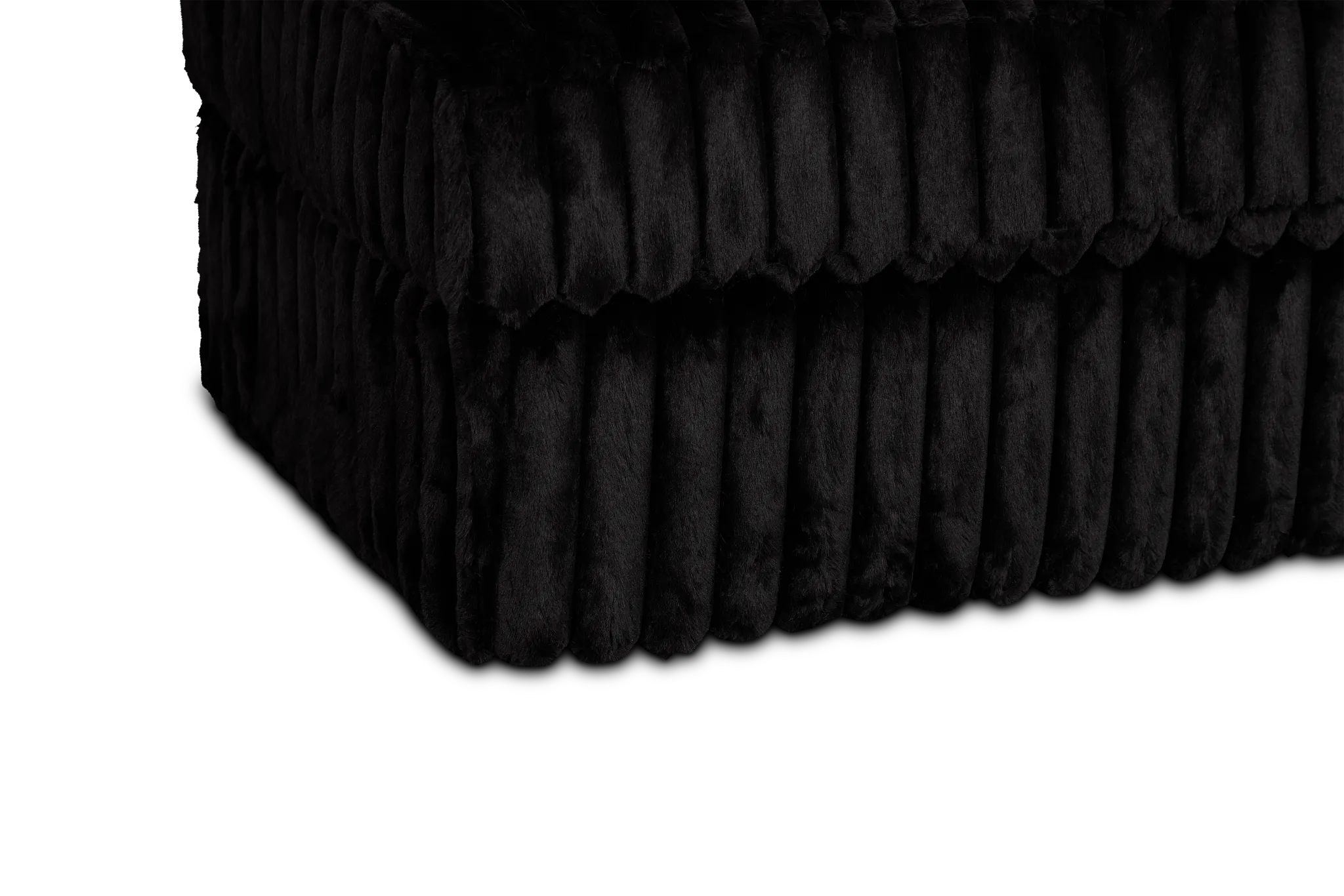 Teddy Black Fabric Cocktail Ottoman