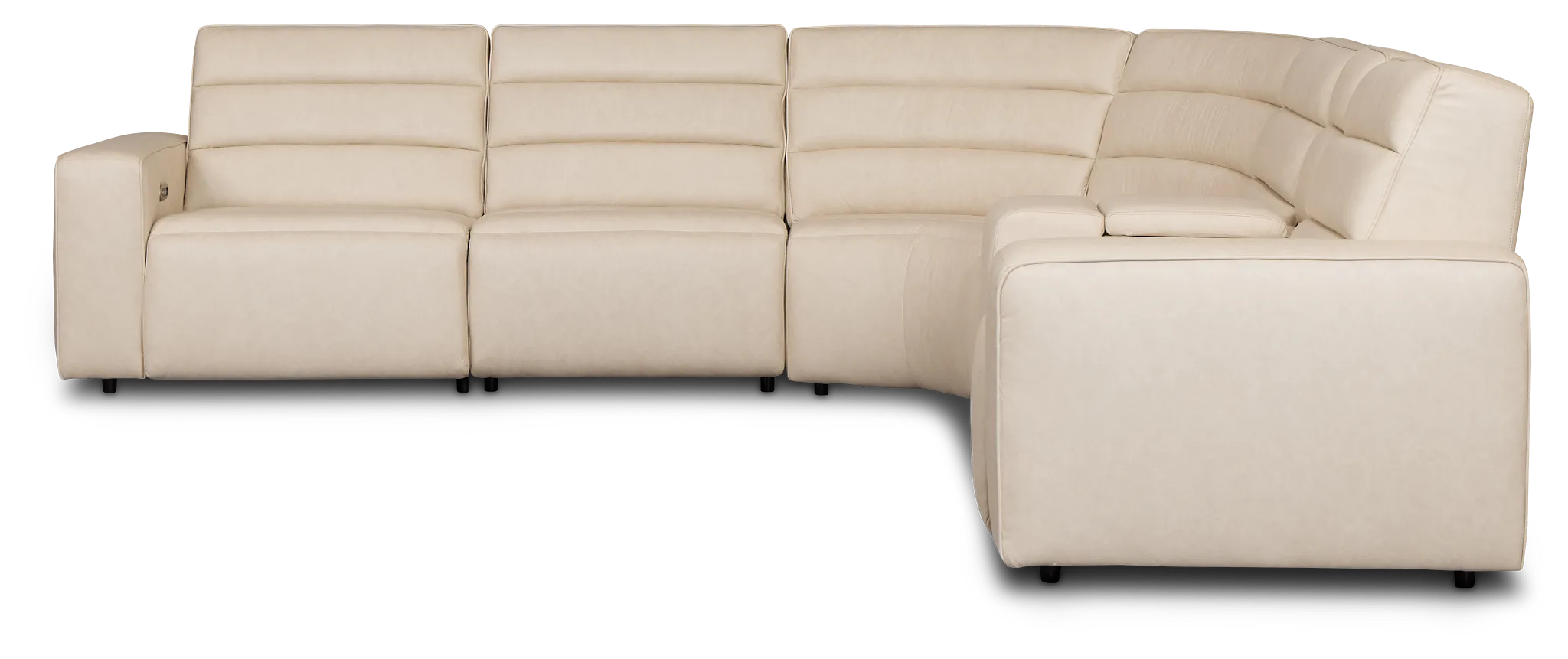 Sawyer Ivory Micro Medium Dual Power 2-arm Reclining Sectional