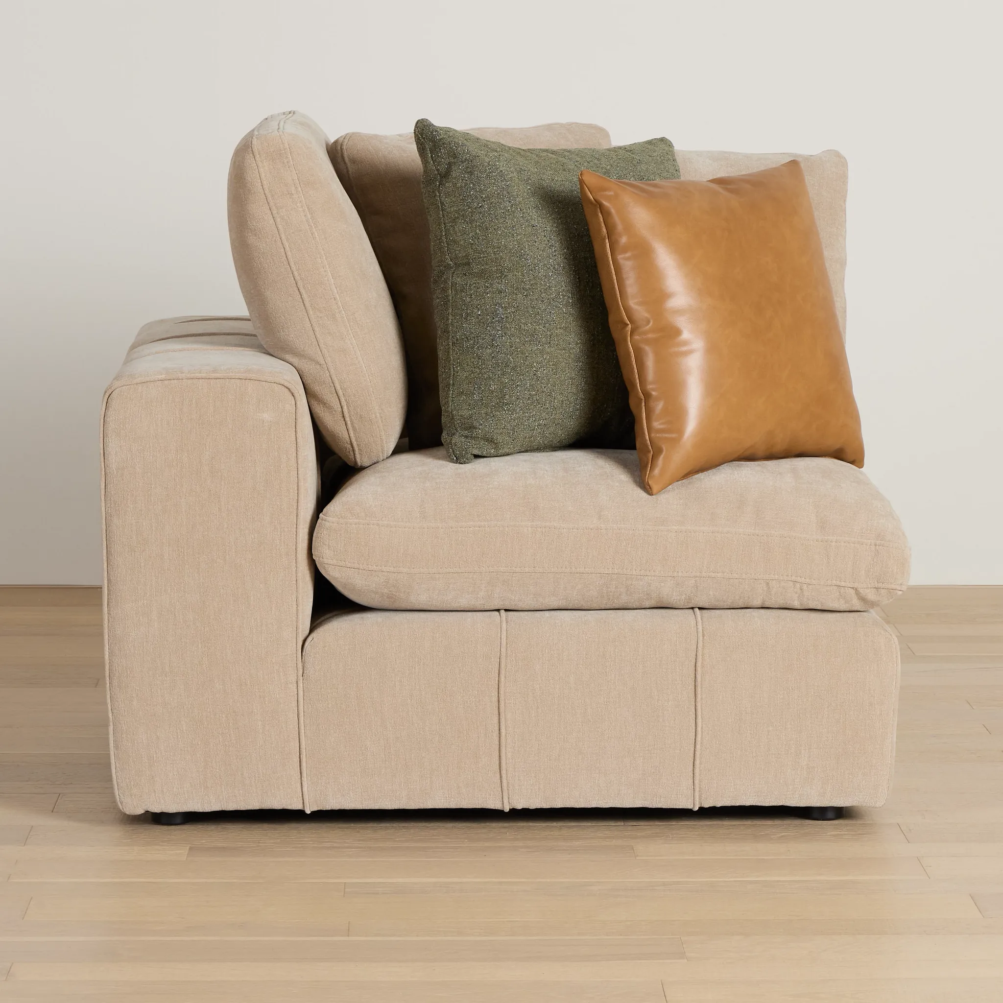 Cruz Light Beige Fabric Corner Chair