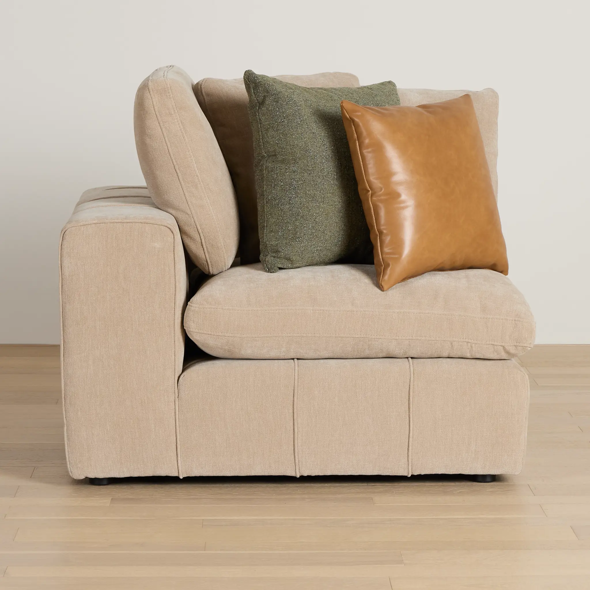 Cruz Light Beige Fabric Corner Chair Cruz Light Beige Fabric Corner Chair