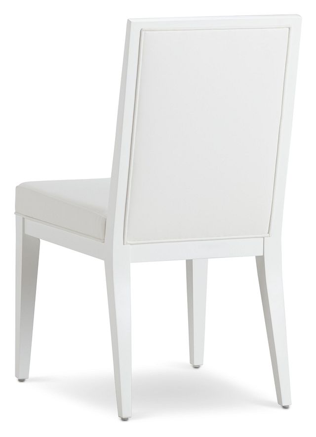 Ocean Drive White Wood Upholstered Side Chair