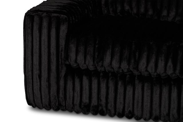 Teddy Black Fabric Loveseat
