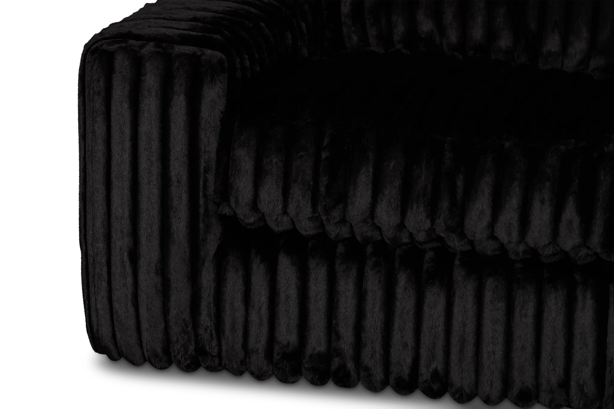 Teddy Black Fabric Loveseat