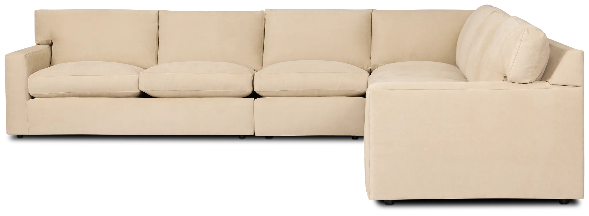 Hudson Beige Fabric Large Two-arm Sectional