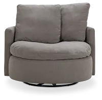 Orbit Gray Micro Swivel Accent Chair