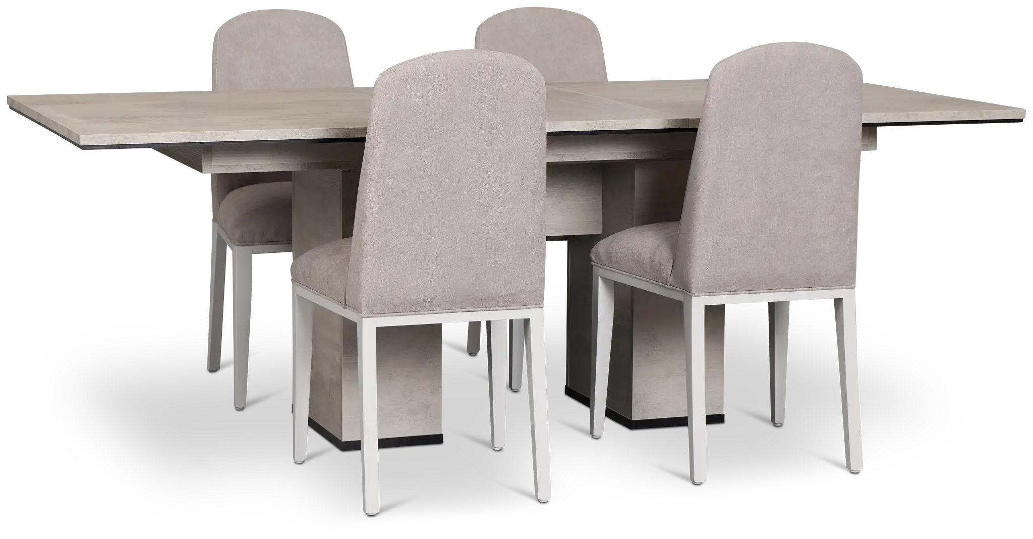 Pomona Gray Rectangular Table & 4 Upholstered Chairs Pomona Gray Rectangular Table & 4 Upholstered Chairs