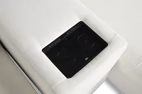 Citymod White Fabric Large Left Chaise Sectional With Storage Console