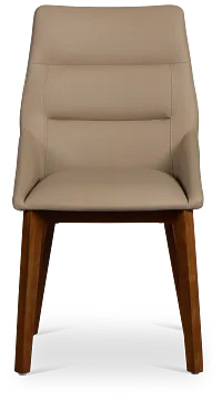 Fresno Taupe Upholstered Side Chair With Mid Tone Legs
