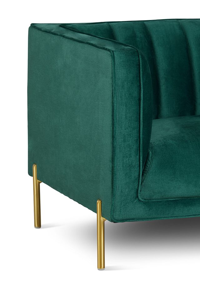 Bella Dark Green Velvet Loveseat