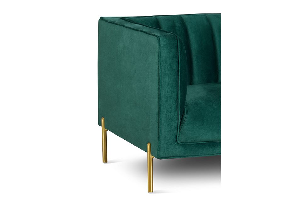 Bella Dark Green Velvet Loveseat