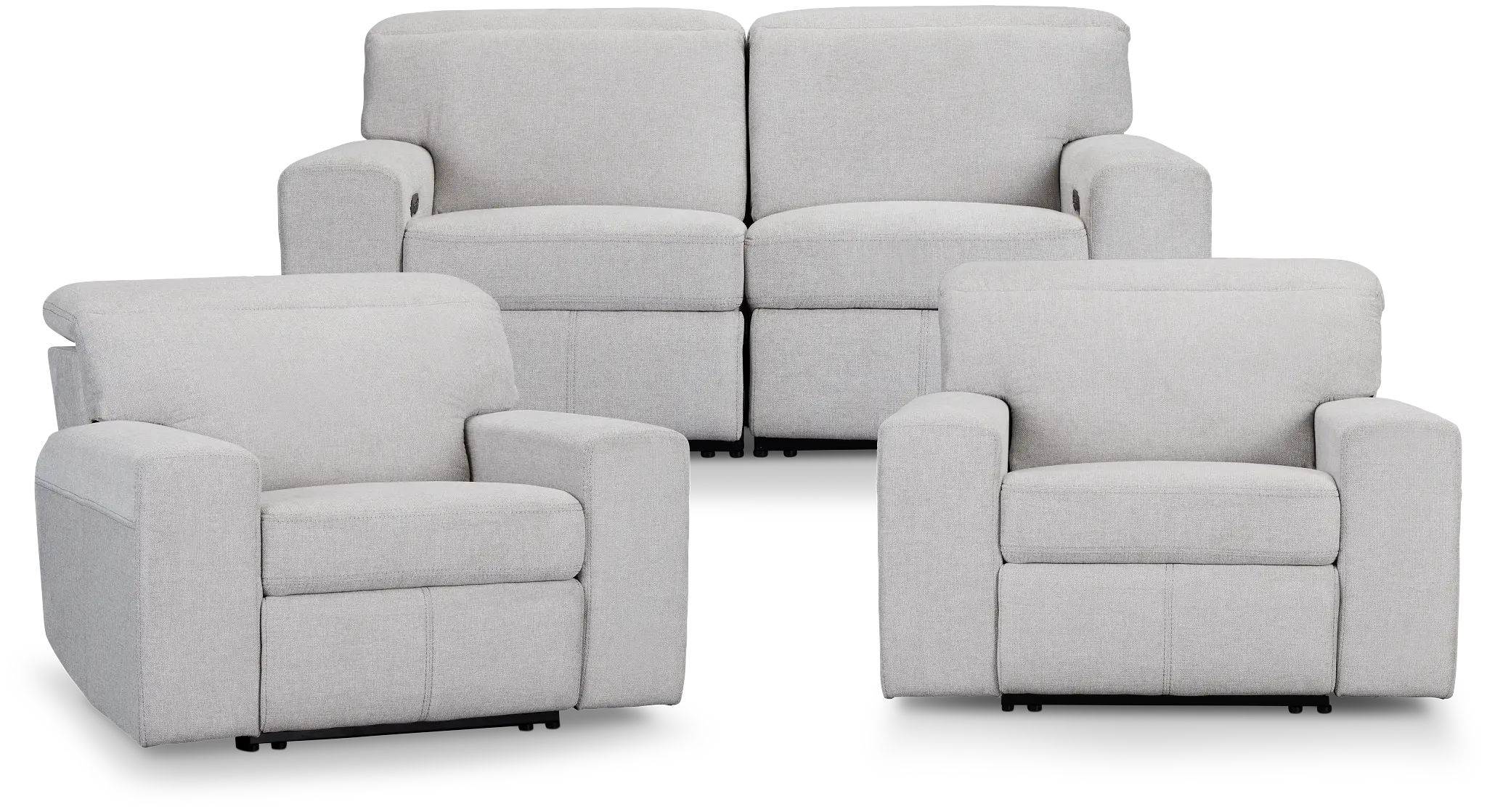 Callum Light Gray Fabric Power Reclining Living Room Callum Light Gray Fabric Power Reclining Living Room