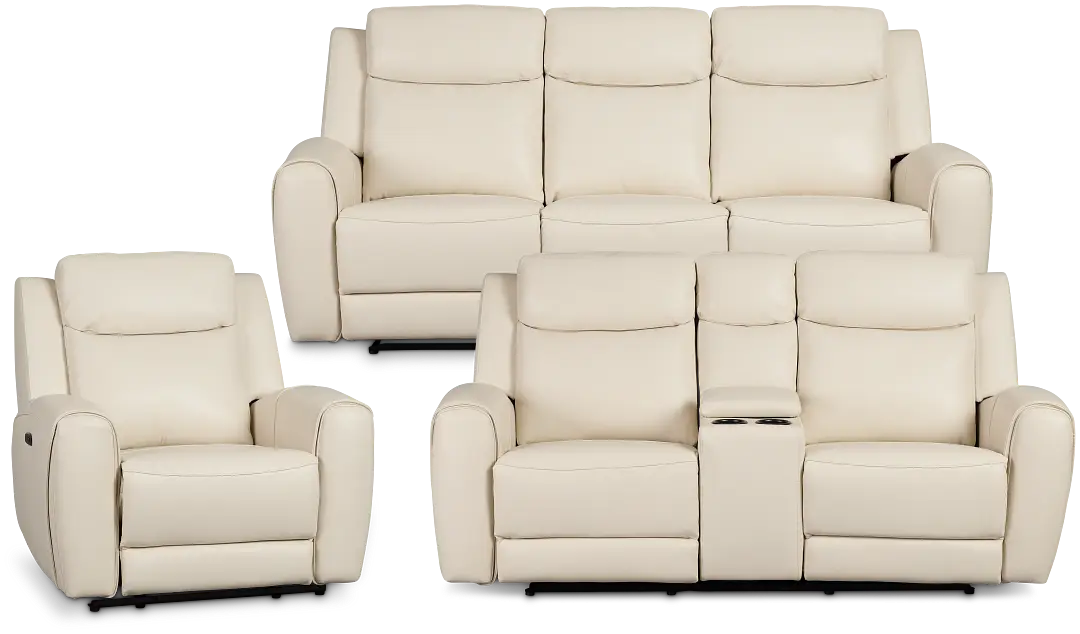 Walker Ivory Lthr/vinyl Manually Reclining Living Room Walker Ivory Lthr/vinyl Manually Reclining Living Room