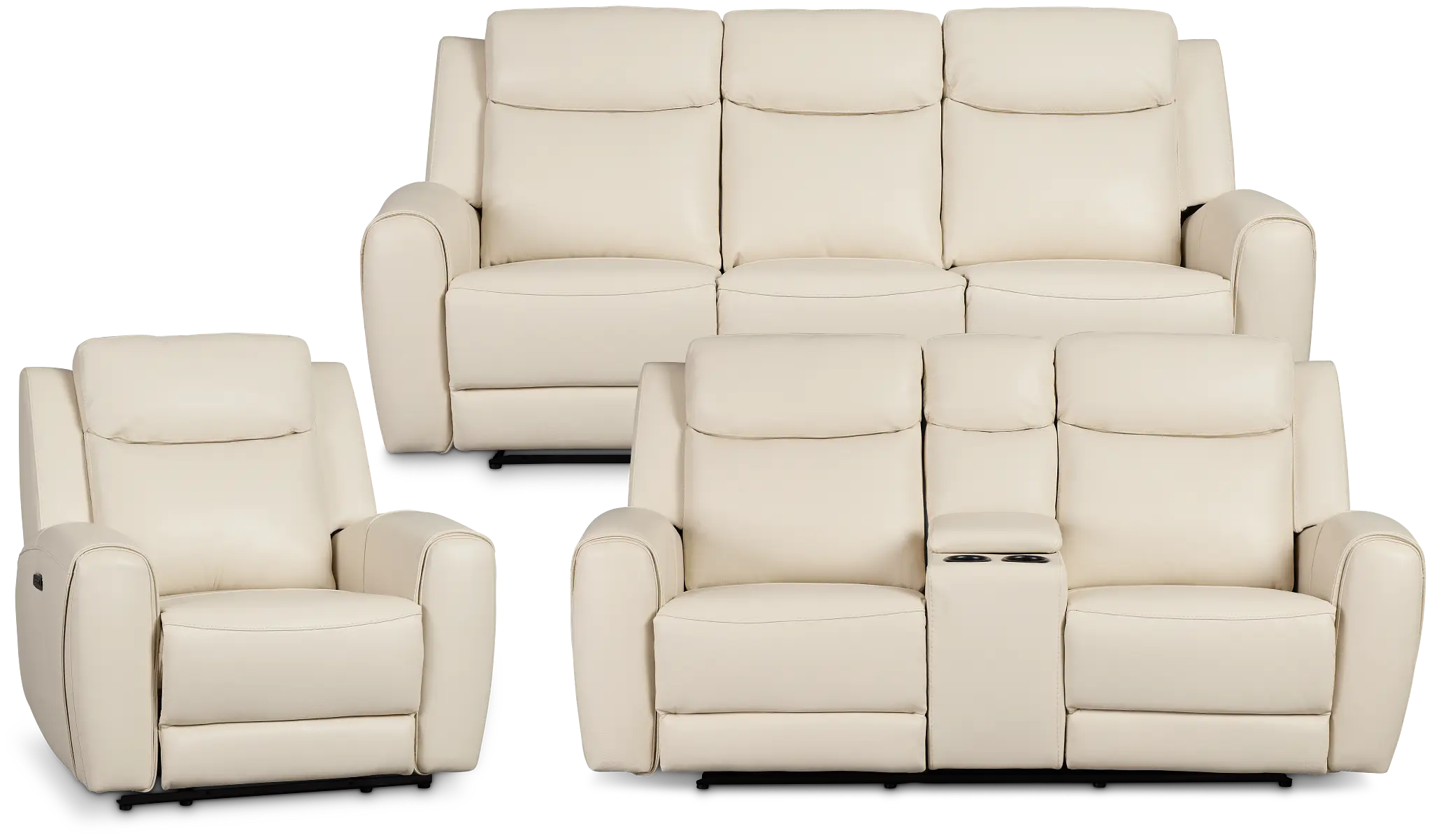 Walker Ivory Lthr/vinyl Manually Reclining Living Room Walker Ivory Lthr/vinyl Manually Reclining Living Room