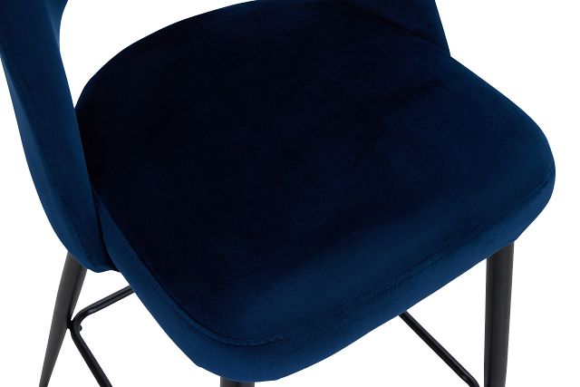 Kelly Dark Blue 28" Upholstered Barstool