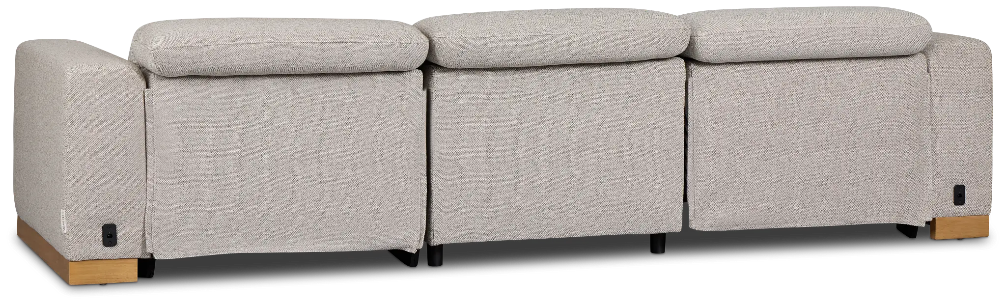 Leona Light Gray Fabric 3-piece Modular Power Sofa Leona Light Gray Fabric 3-piece Modular Power Sofa