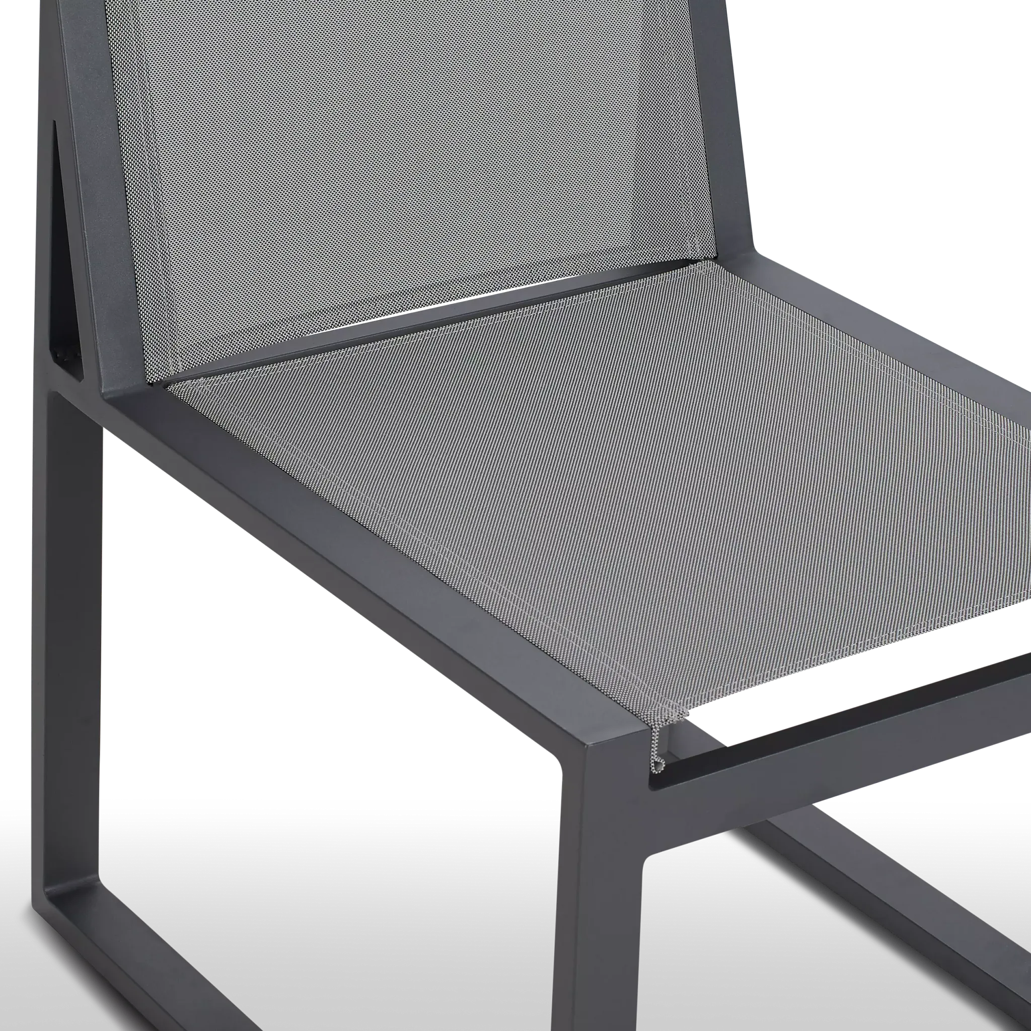 Linear 82" Teak Table & 4 Sling Side Chairs