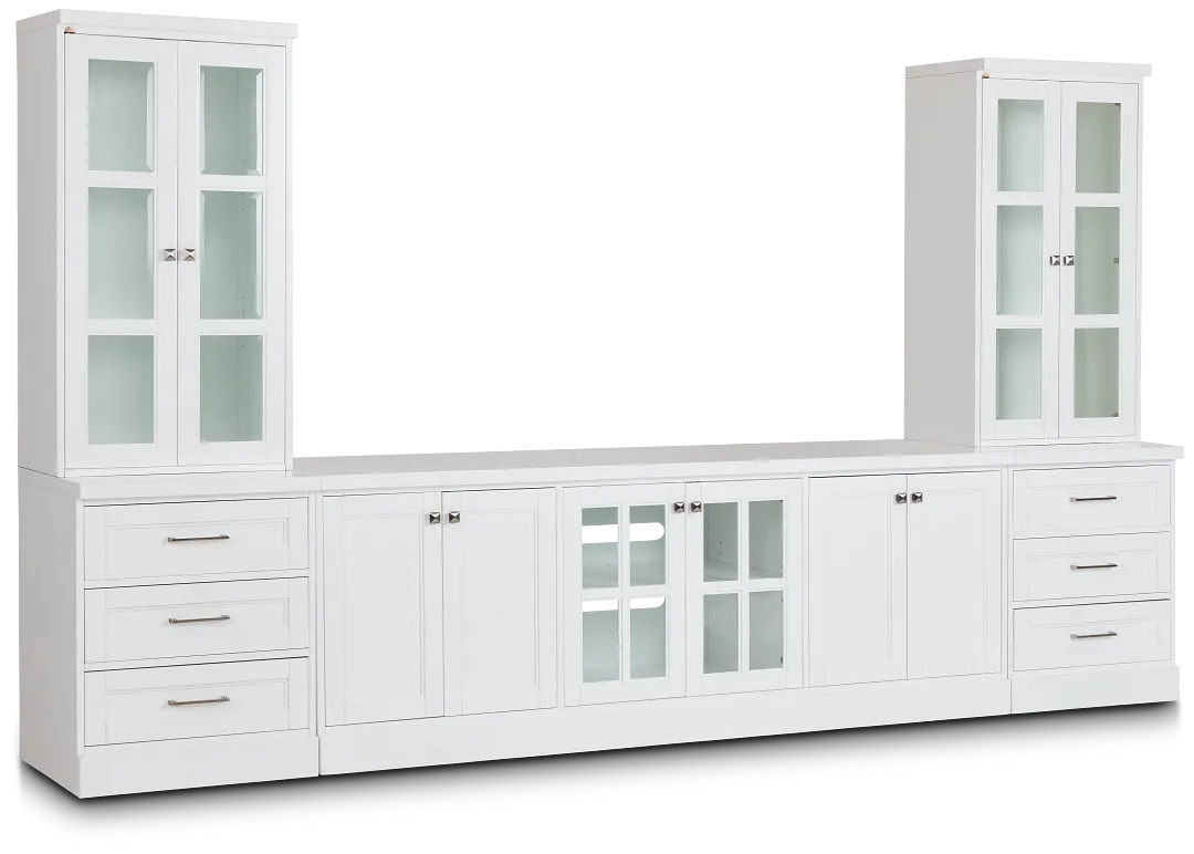 Newport White Large Drawer Entertainment Wall