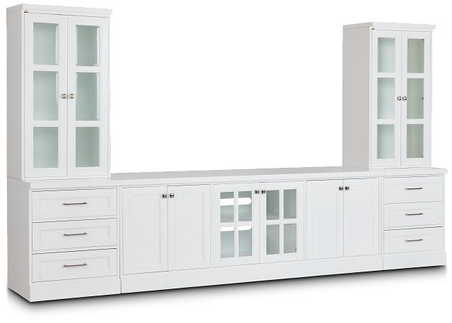 Newport White Large Drawer Entertainment Wall (1)
