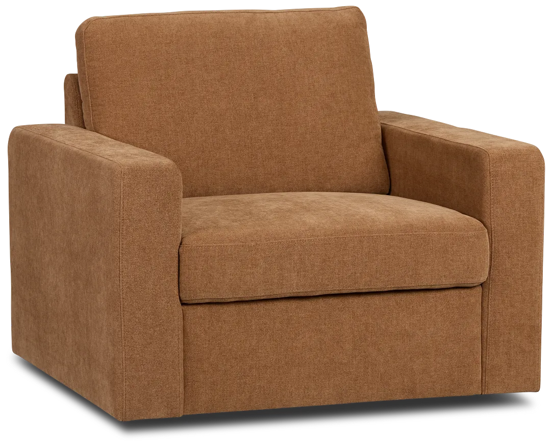 Addie Brown Fabric Swivel Chair