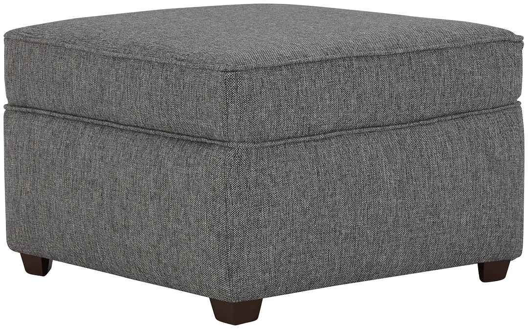 Asheville Gray Fabric Ottoman