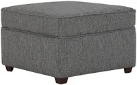 Asheville Gray Fabric Ottoman