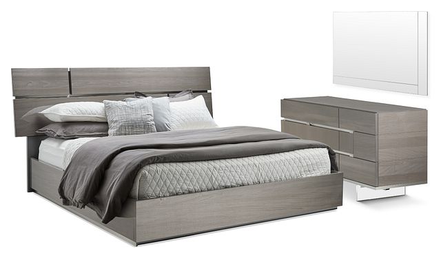 Athena Dark Gray Platform Bedroom