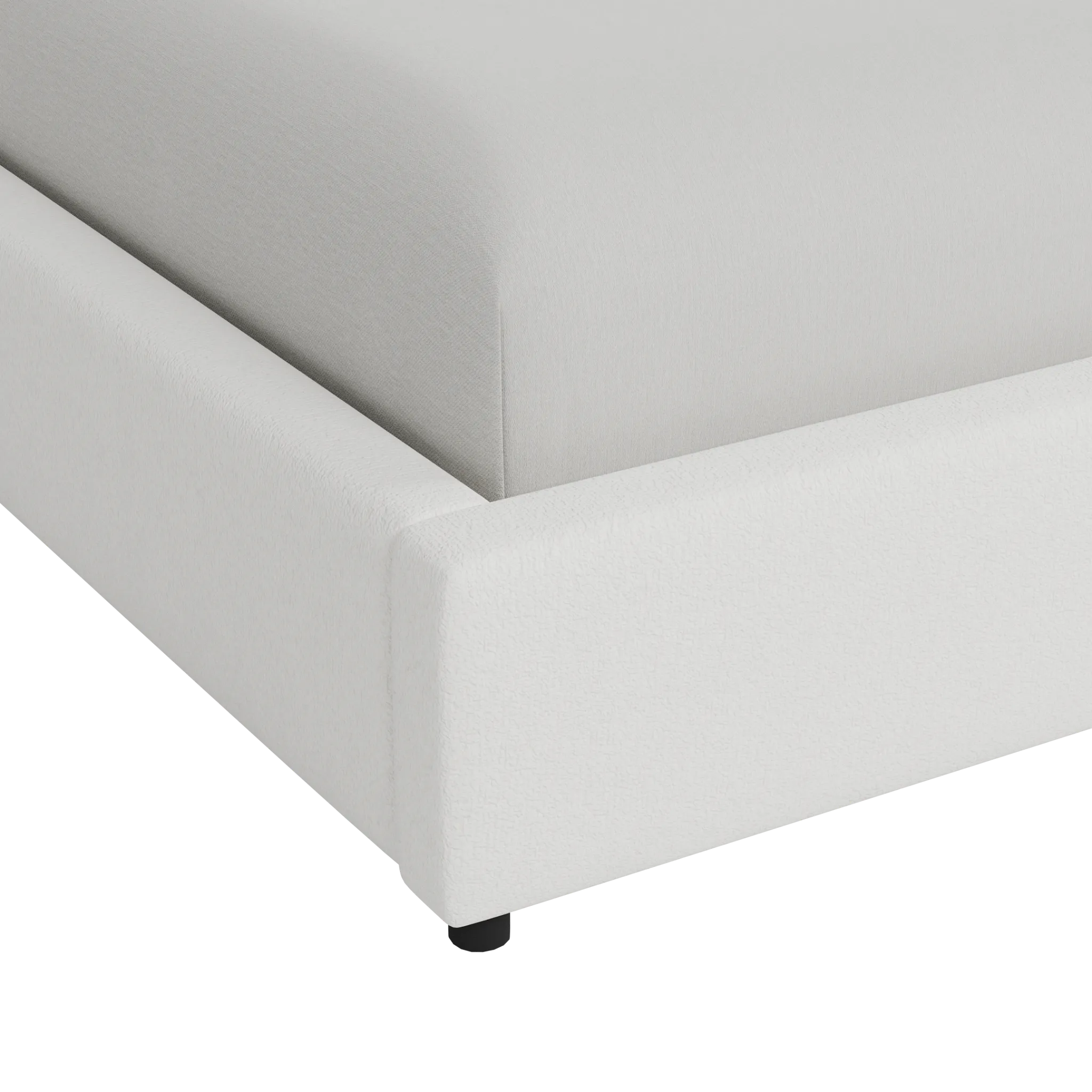 Grayton Sutton White 54" Upholstered Platform Bed