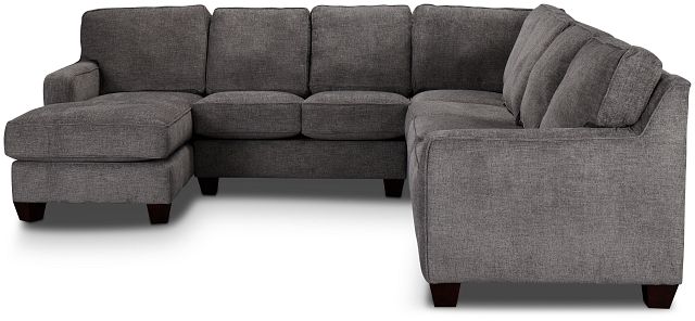 Andie Dark Gray Fabric Large Left Chaise Sectional