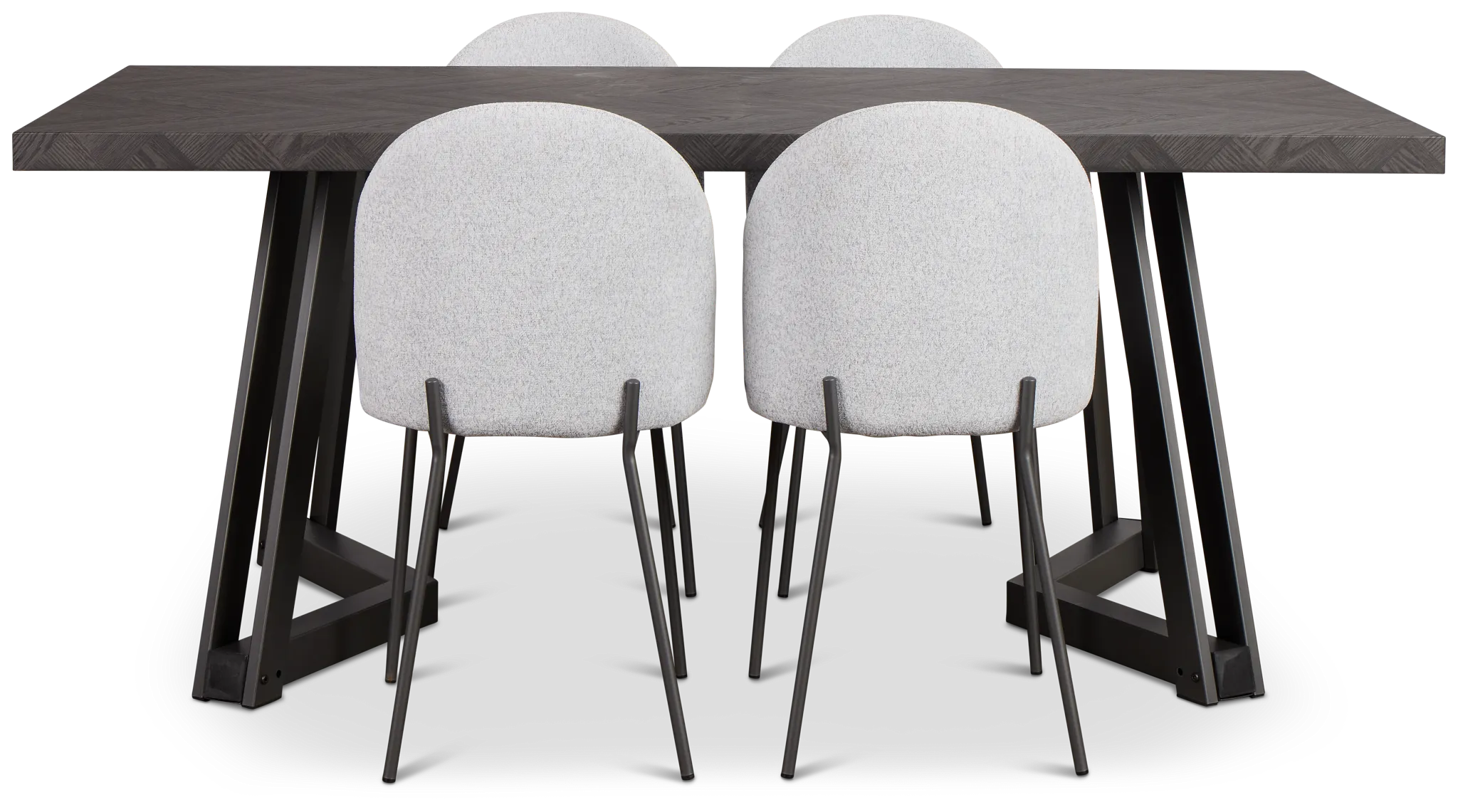 Brentwood Dark Tone Rect Table & 4 Upholstered Chairs